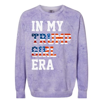 In My Trump Era Usa American Flag Trump 2024 Election Gift Colorblast Crewneck Sweatshirt