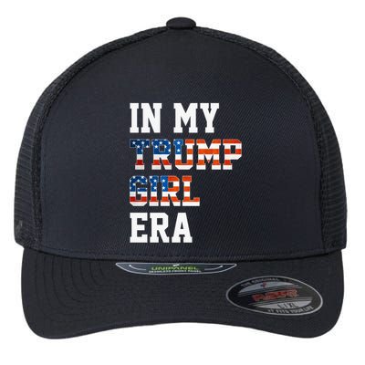 In My Trump Era Usa American Flag Trump 2024 Election Gift Flexfit Unipanel Trucker Cap