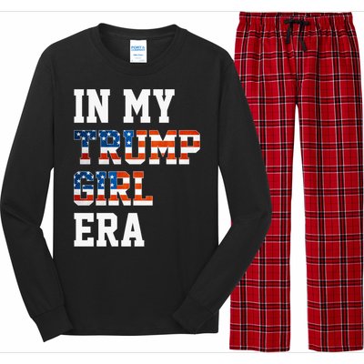 In My Trump Era Usa American Flag Trump 2024 Election Gift Long Sleeve Pajama Set