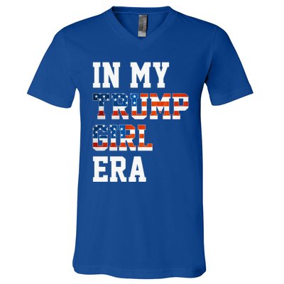 In My Trump Era Usa American Flag Trump 2024 Election Gift V-Neck T-Shirt