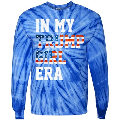 In My Trump Era Usa American Flag Trump 2024 Election Gift Tie-Dye Long Sleeve Shirt