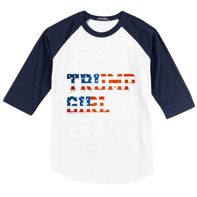 In My Trump Era Usa American Flag Trump 2024 Election Gift Baseball Sleeve Shirt