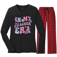 In My Teacher Era First Day Of School Back To School Women's Long Sleeve Flannel Pajama Set 