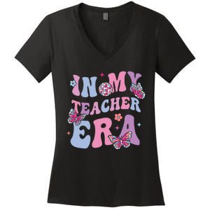 In My Teacher Era First Day Of School Back To School Women's V-Neck T-Shirt