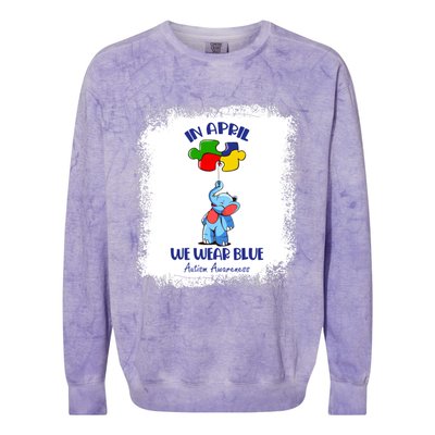 I Make The World Augreat Giftsome Autism Awareness Month Puzzle Piece Cute Gift Colorblast Crewneck Sweatshirt