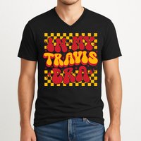 In My Travis Era Retro Groovy V-Neck T-Shirt