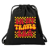 In My Travis Era Retro Groovy Drawstring Bag