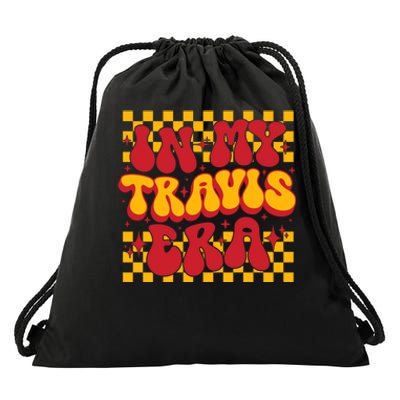 In My Travis Era Retro Groovy Drawstring Bag