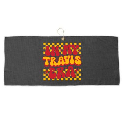 In My Travis Era Retro Groovy Large Microfiber Waffle Golf Towel