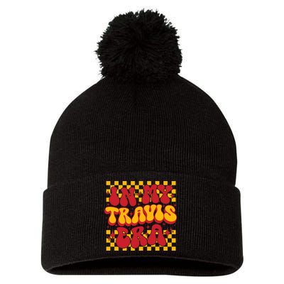 In My Travis Era Retro Groovy Pom Pom 12in Knit Beanie