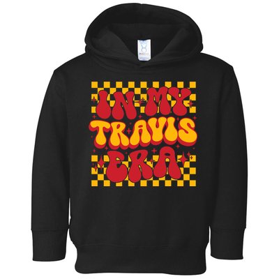 In My Travis Era Retro Groovy Toddler Hoodie