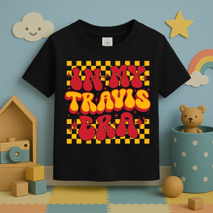 In My Travis Era Retro Groovy Toddler T-Shirt