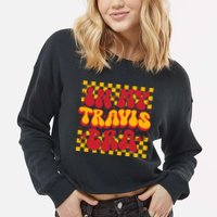 In My Travis Era Retro Groovy Cropped Pullover Crew