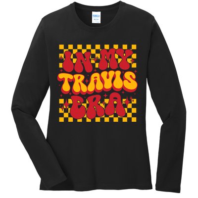 In My Travis Era Retro Groovy Ladies Long Sleeve Shirt