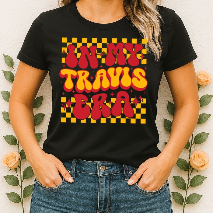 In My Travis Era Retro Groovy Womens T-Shirt