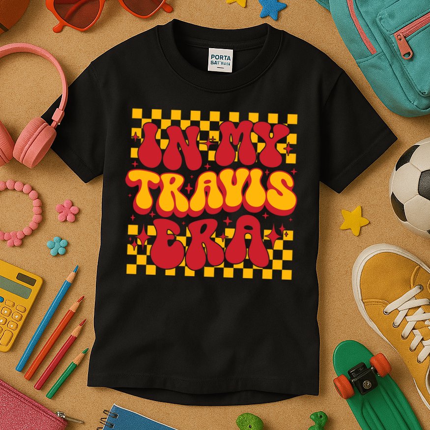 In My Travis Era Retro Groovy Kids T-Shirt
