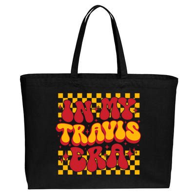 In My Travis Era Retro Groovy Cotton Canvas Jumbo Tote