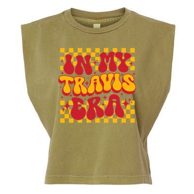 In My Travis Era Retro Groovy Garment-Dyed Women's Muscle Tee