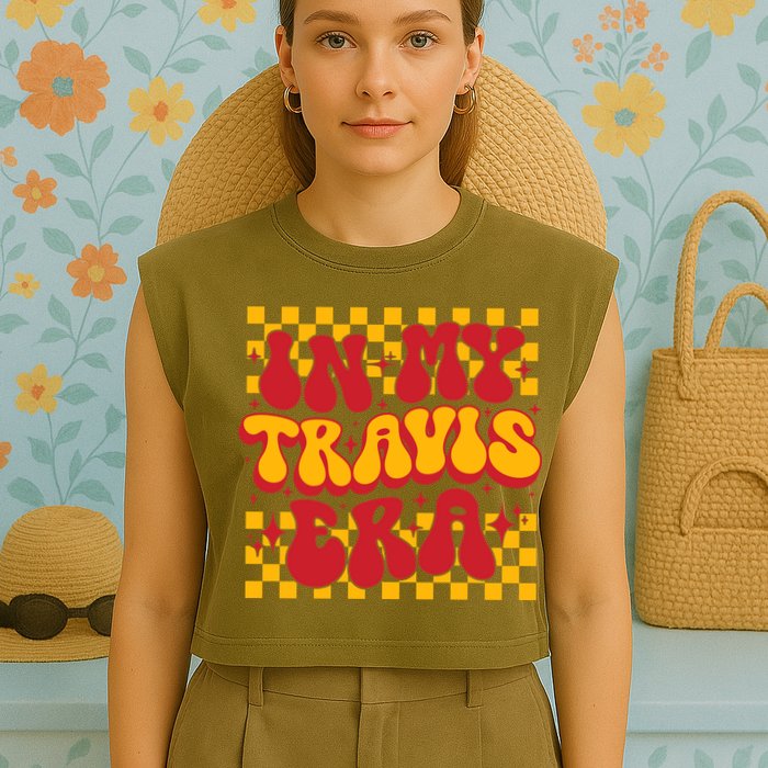 In My Travis Era Retro Groovy Garment-Dyed Women's Muscle Tee