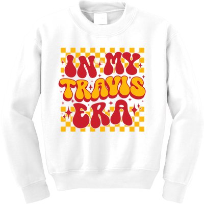 In My Travis Era Retro Groovy Kids Sweatshirt