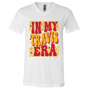 In My Travis Era Retro Groovy V-Neck T-Shirt