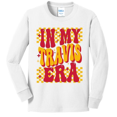 In My Travis Era Retro Groovy Kids Long Sleeve Shirt