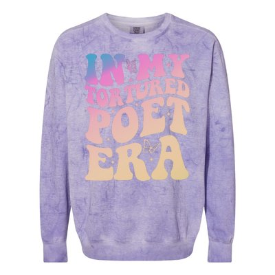 In My Tortured Poet Era Groovy Colorblast Crewneck Sweatshirt