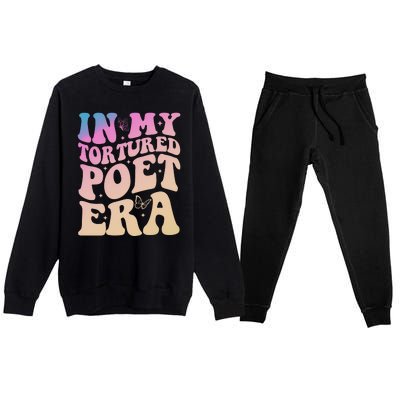 In My Tortured Poet Era Groovy Premium Crewneck Sweatsuit Set