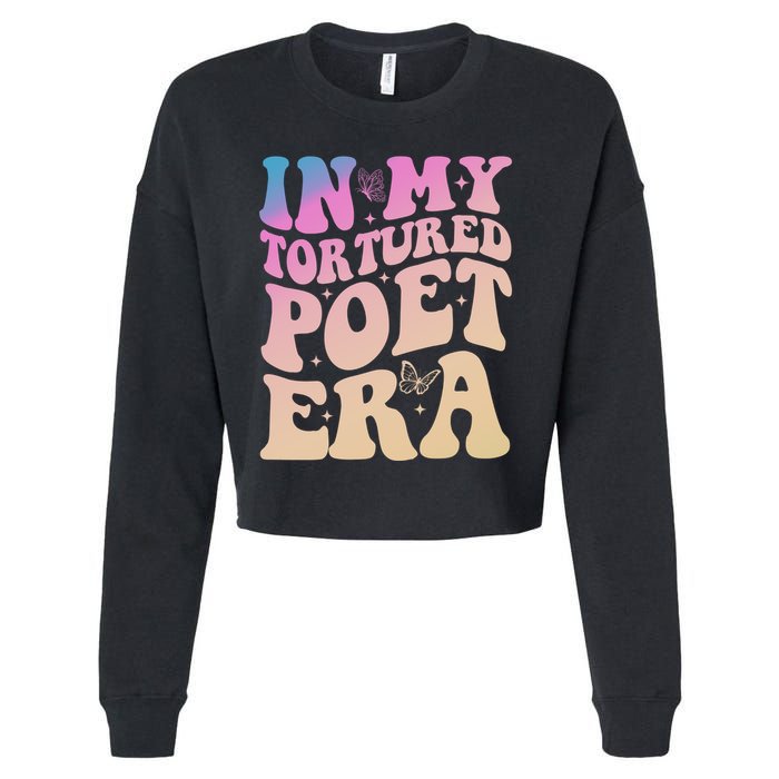 In My Tortured Poet Era Groovy Cropped Pullover Crew