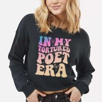 In My Tortured Poet Era Groovy Cropped Pullover Crew