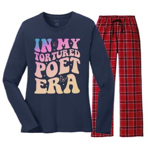 In My Tortured Poet Era Groovy Women's Long Sleeve Flannel Pajama Set 