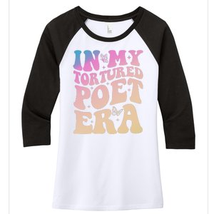 In My Tortured Poet Era Groovy Women's Tri-Blend 3/4-Sleeve Raglan Shirt