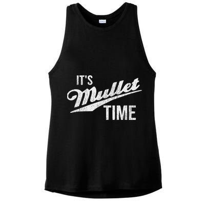 It's Mullet Time, Funny Redneck Mullet Ladies PosiCharge Tri-Blend Wicking Tank