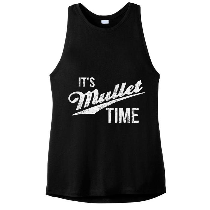It's Mullet Time, Funny Redneck Mullet Ladies PosiCharge Tri-Blend Wicking Tank