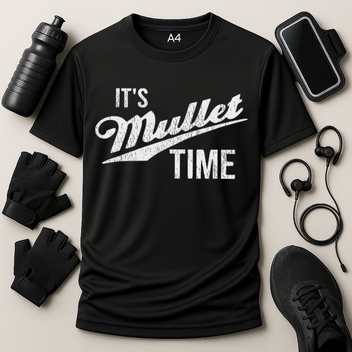 It's Mullet Time, Funny Redneck Mullet Performance Shirt