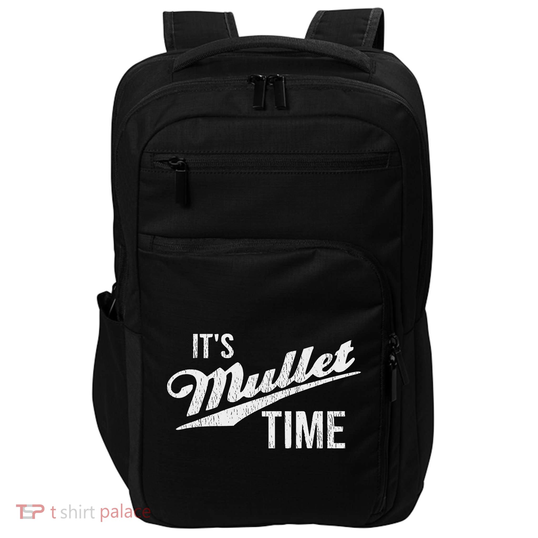 It's Mullet Time, Funny Redneck Mullet Impact Tech Backpack