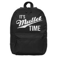 It's Mullet Time, Funny Redneck Mullet 16 in Basic Backpack