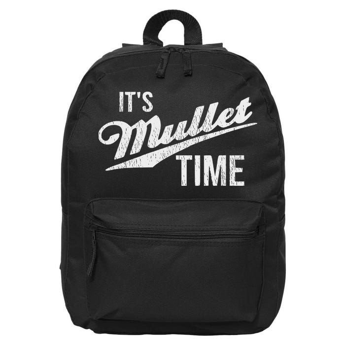 It's Mullet Time, Funny Redneck Mullet 16 in Basic Backpack