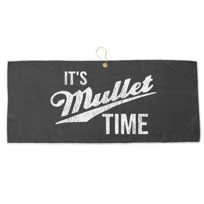 It's Mullet Time, Funny Redneck Mullet Large Microfiber Waffle Golf Towel