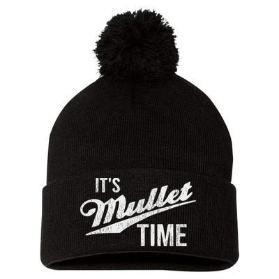 It's Mullet Time, Funny Redneck Mullet Pom Pom 12in Knit Beanie