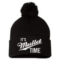 It's Mullet Time, Funny Redneck Mullet Pom Pom 12in Knit Beanie