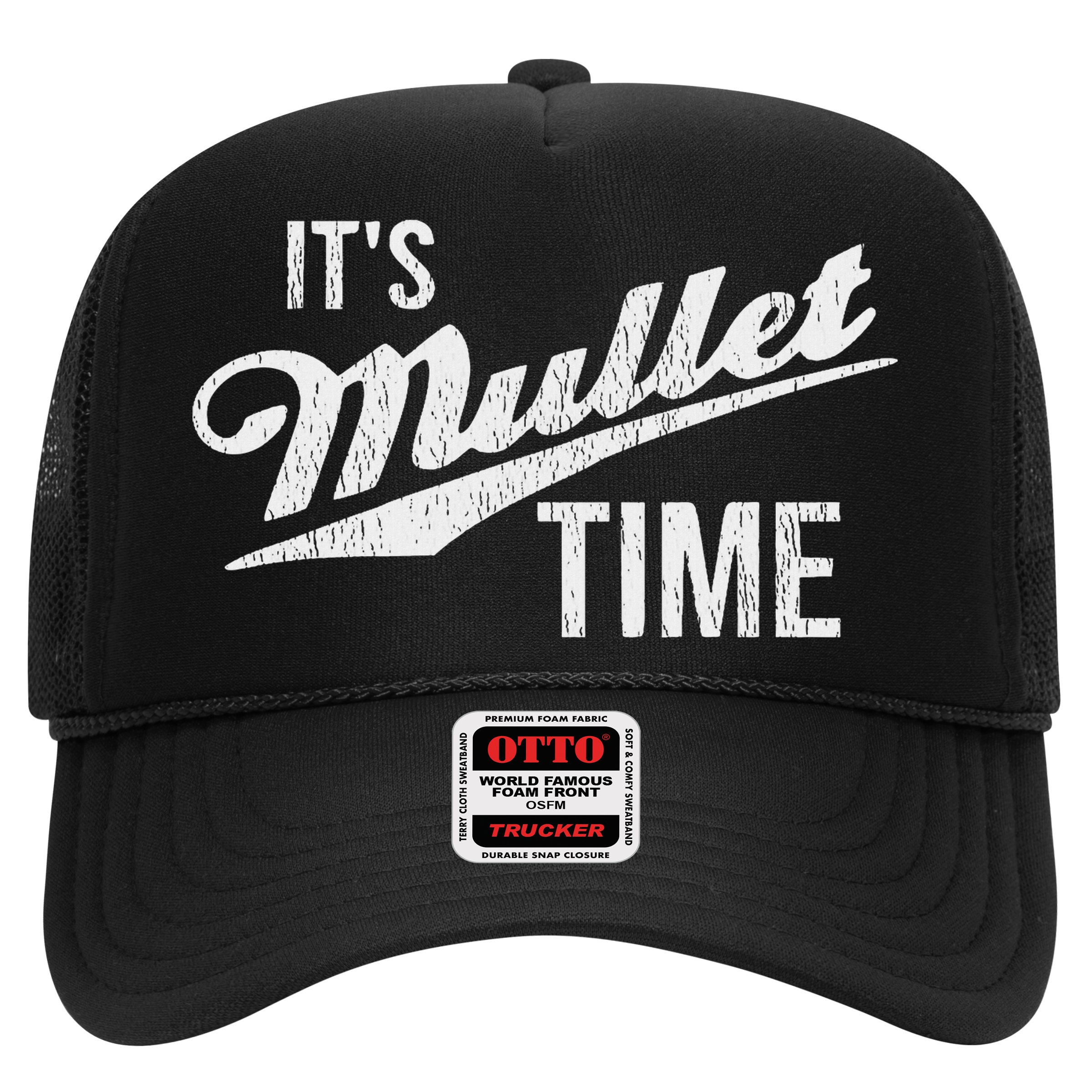 It's Mullet Time, Funny Redneck Mullet Trucker Hat