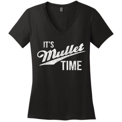 It's Mullet Time, Funny Redneck Mullet Women's V-Neck T-Shirt