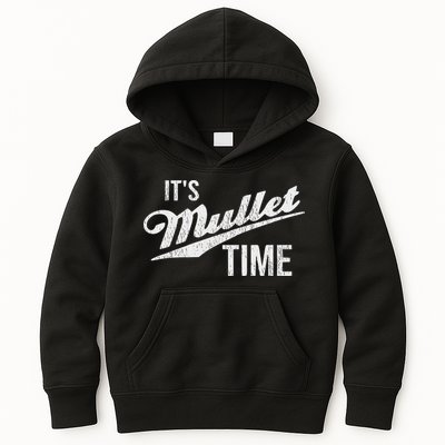 It's Mullet Time, Funny Redneck Mullet Kids Hoodie