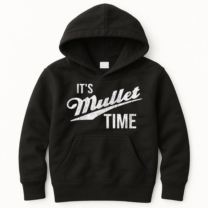 It's Mullet Time, Funny Redneck Mullet Kids Hoodie
