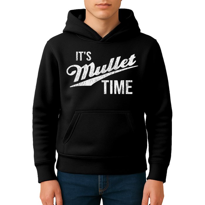 It's Mullet Time, Funny Redneck Mullet Kids Hoodie
