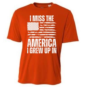 I Miss The America I Grew Up In Distressed American Flag Gift Cooling Performance Crew T-Shirt