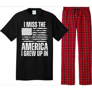 I Miss The America I Grew Up In Distressed American Flag Gift Pajama Set