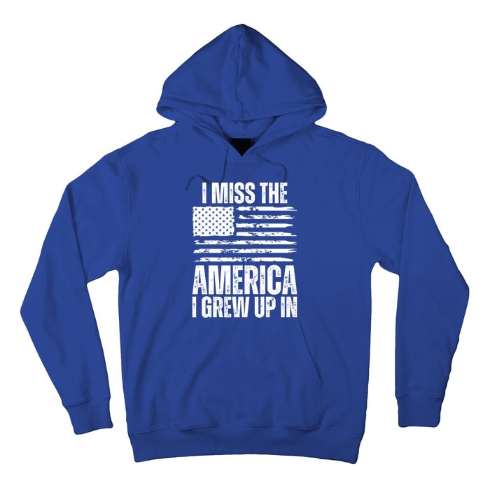 I Miss The America I Grew Up In Distressed American Flag Gift Hoodie