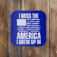 I Miss The America I Grew Up In Distressed American Flag Gift Coaster